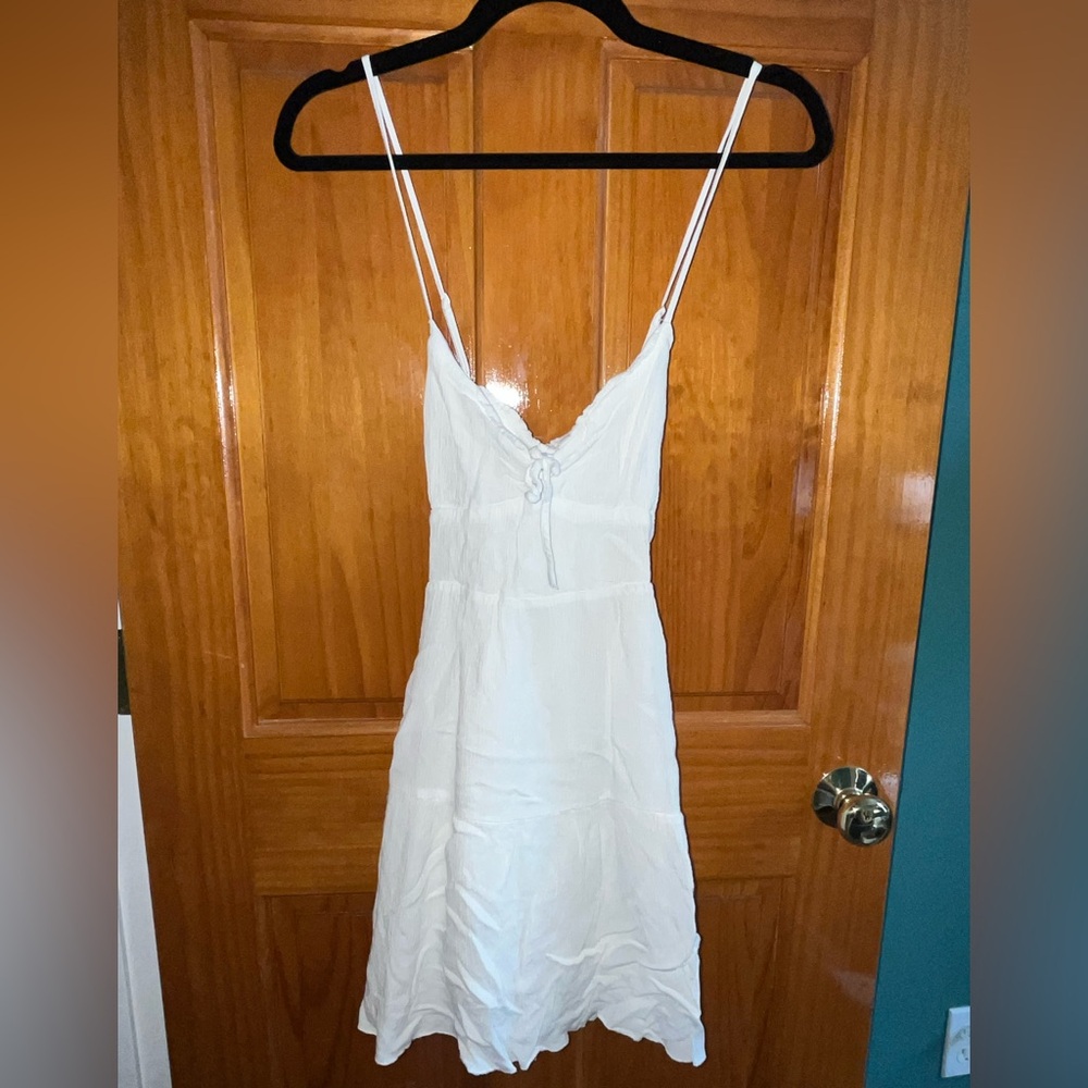 Garage White Summer Dress Cross Back